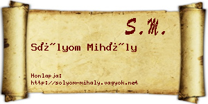 Sólyom Mihály névjegykártya